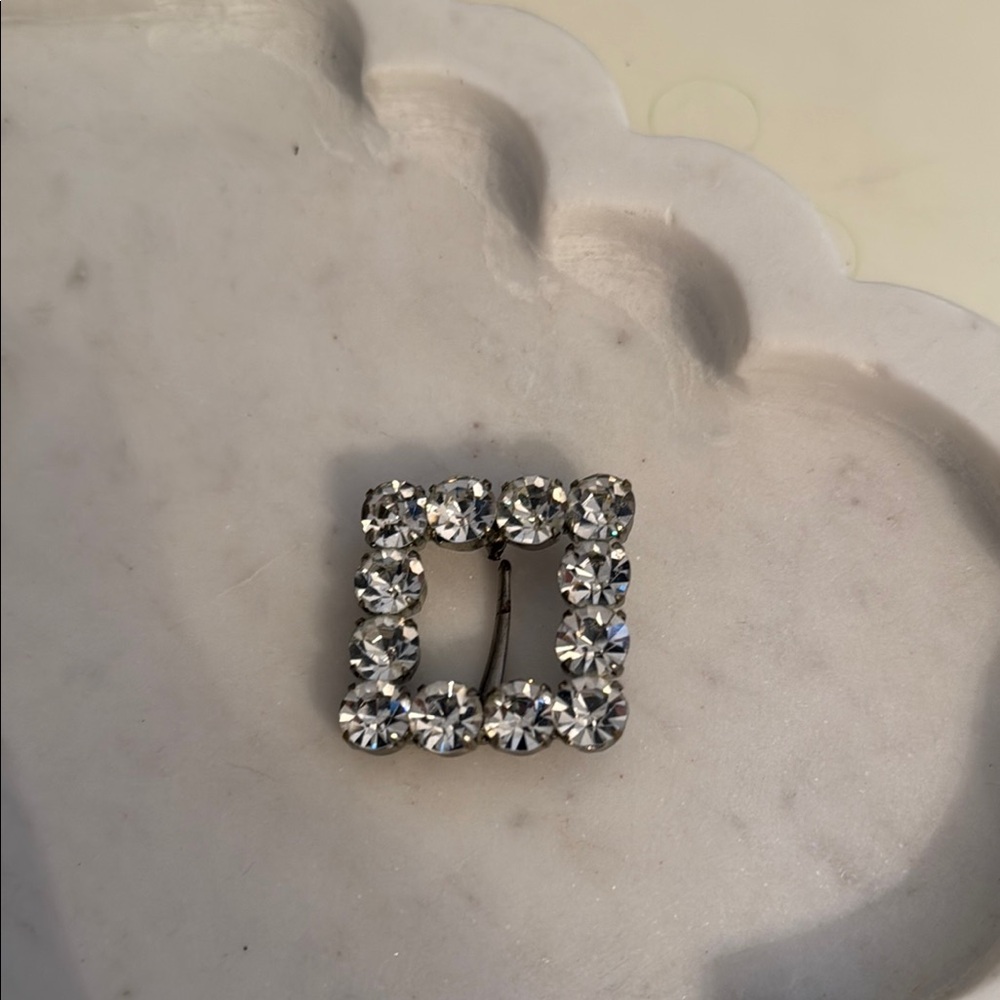 Elegant Silver Crystal Brooch